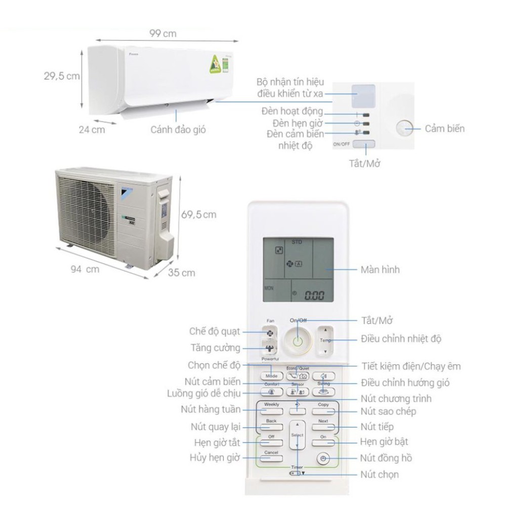 Máy lạnh Daikin 3.0 HP FTKM71SVMV - Hàng chính hãng