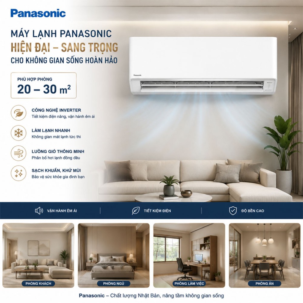 Điều hòa 1 chiều Inverter Panasonic 18.000 BTU CU/CS-RU18CKH-8BD - Hàng chính hãng