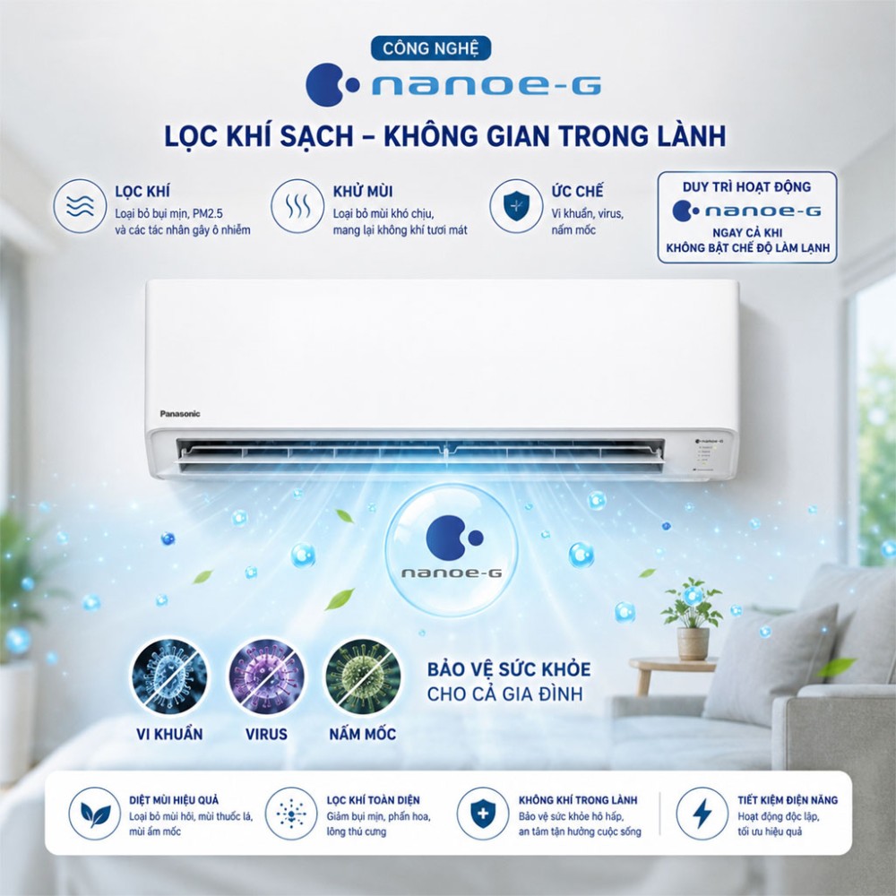 Điều hòa 1 chiều Inverter Panasonic 24.000 BTU CU/CS-RU24CKH-8D - Hàng chính hãng