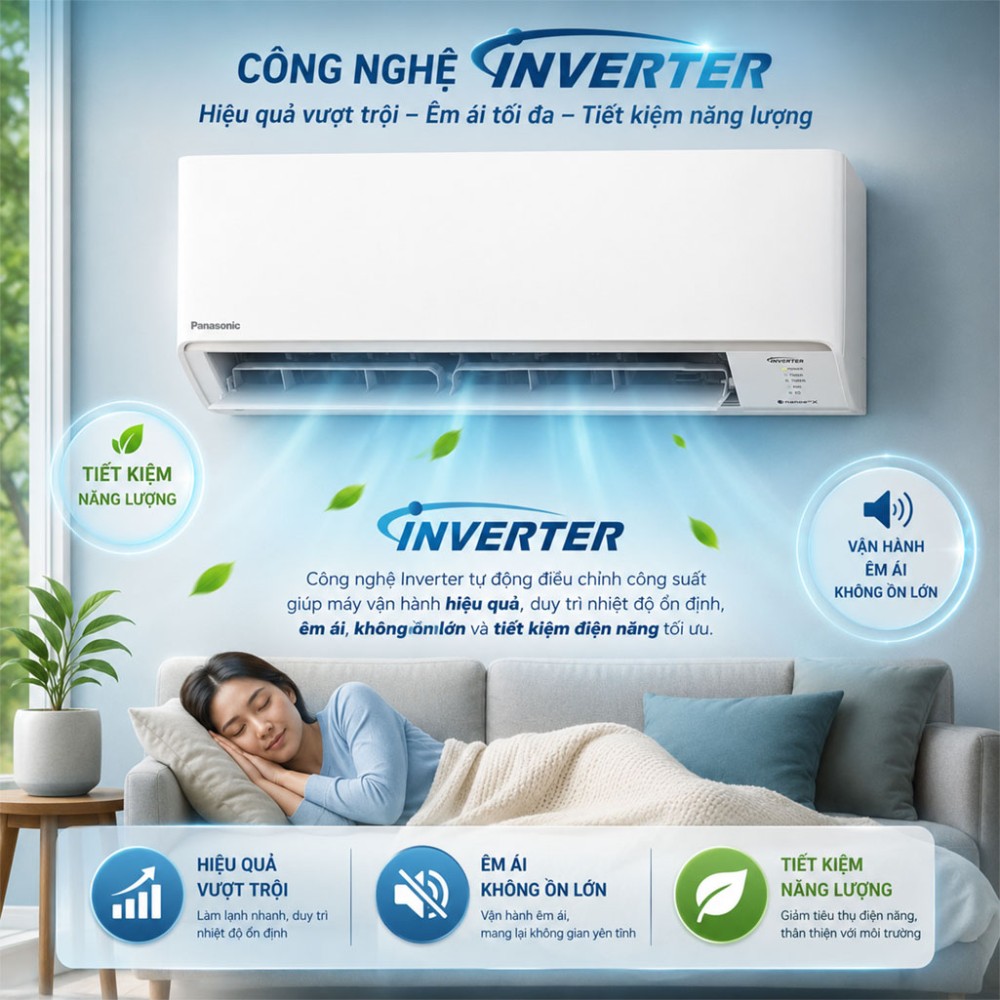 Điều hòa 1 chiều Inverter Panasonic 9.000 BTU CU/CS-RU9CKH-8D - Hàng chính hãng