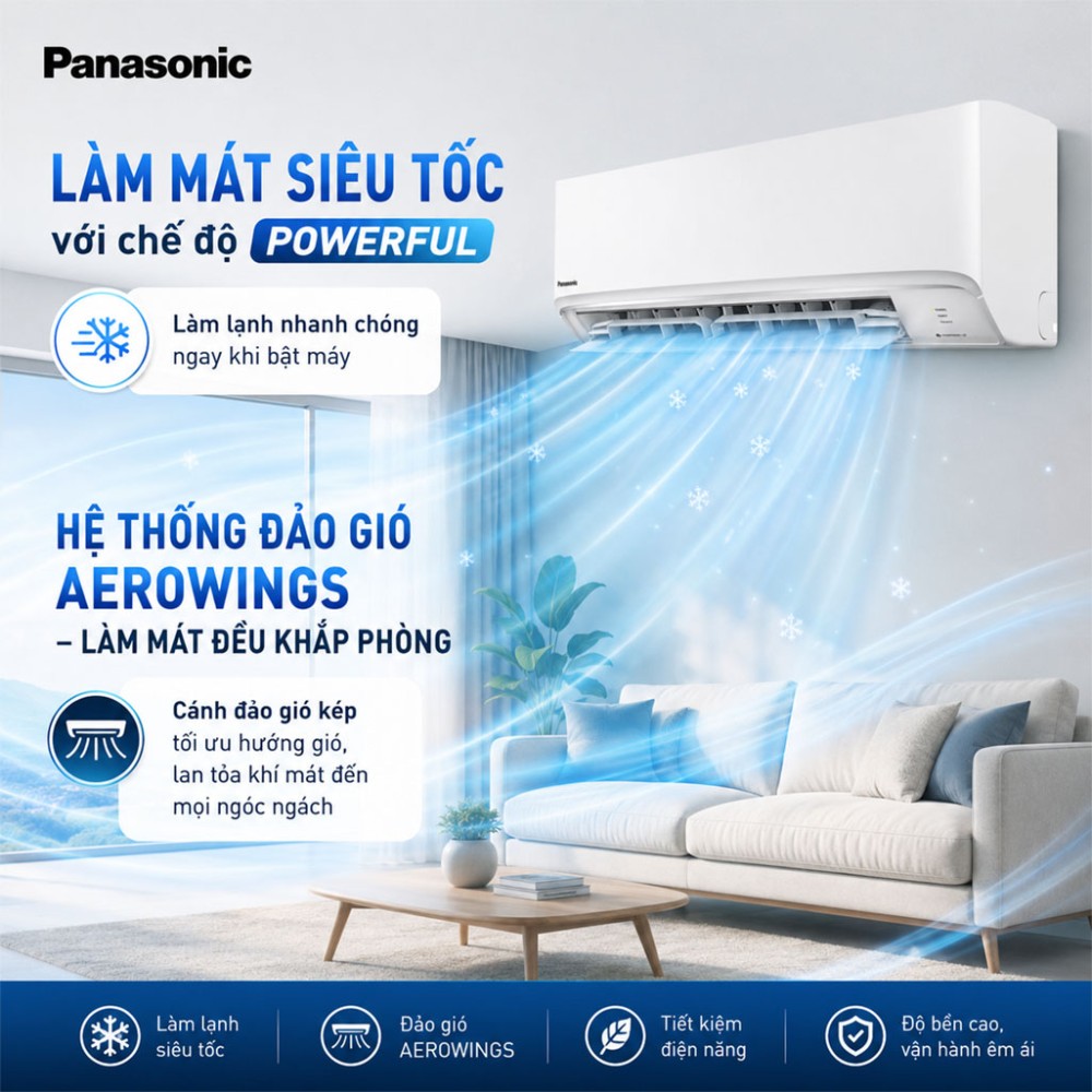 Điều hòa 1 chiều Panasonic 12.000BTU CU/CS-N12AKH-8 - Hàng chính hãng