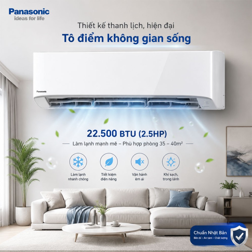 Điều hòa 1 chiều Panasonic 22.500BTU CU/CS-N24AKH-8 - Hàng chính hãng
