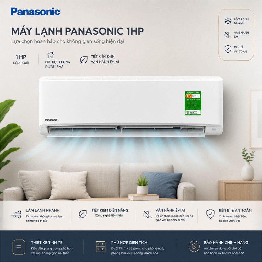 Điều hòa 1 chiều Panasonic 9.000BTU CU/CS-N9AKH-8 - Hàng chính hãng