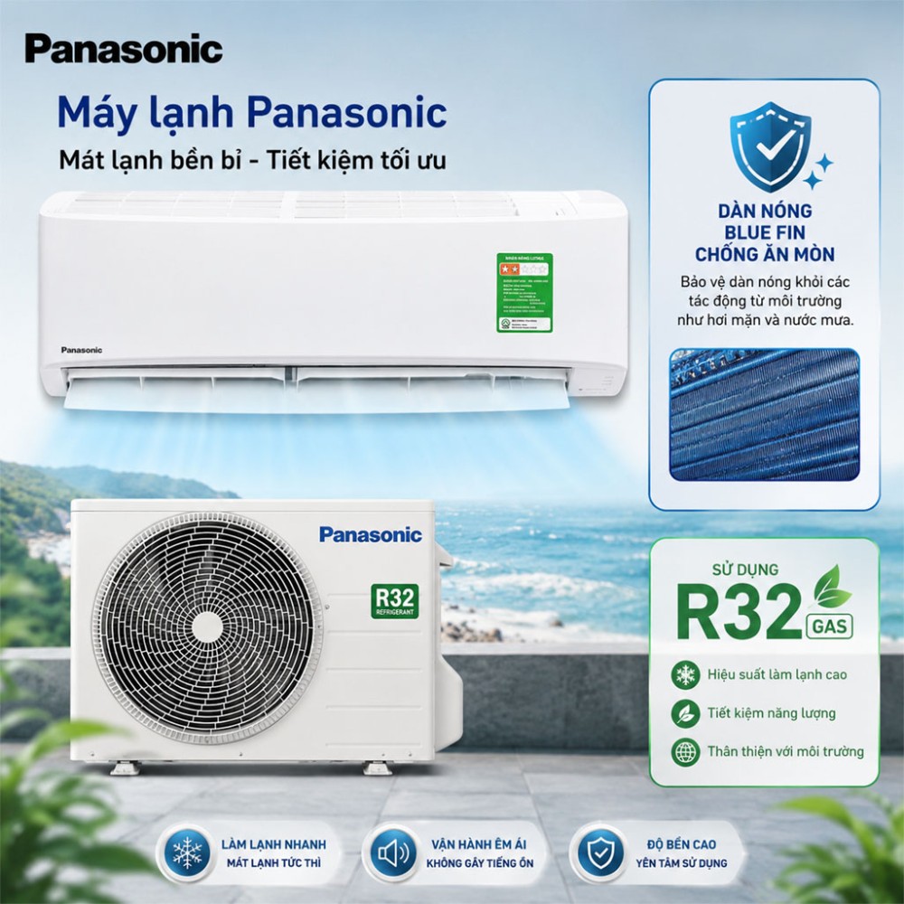 Điều hòa 1 chiều Panasonic 9.000BTU CU/CS-N9AKH-8 - Hàng chính hãng