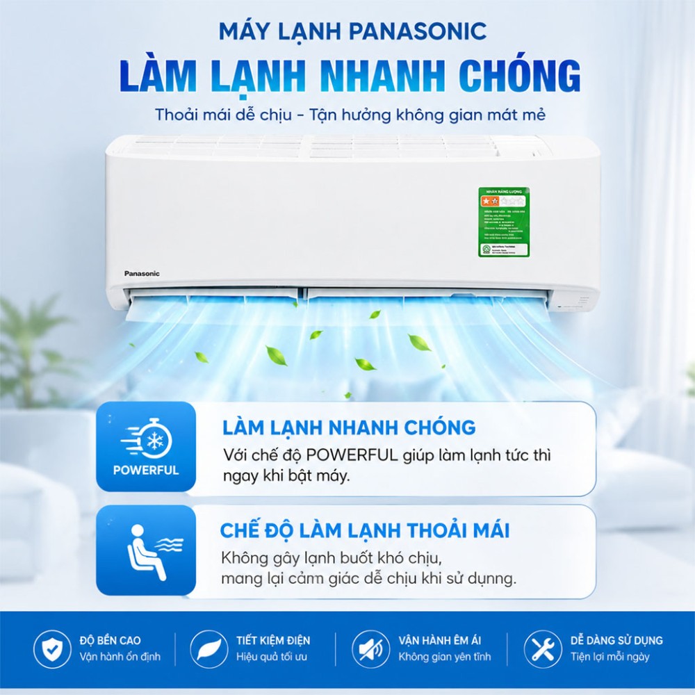 Điều hòa 1 chiều Panasonic 9.000BTU CU/CS-N9AKH-8 - Hàng chính hãng