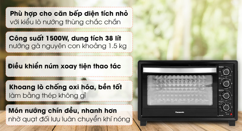 Lò nướng Panasonic NB-H3801KRA - Hàng chính hãng