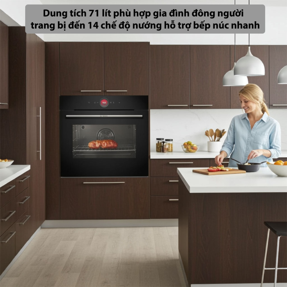 Lò nướng âm tủ Bosch HBG7241B1 Series 8 - 71 lít - Hàng chính hãng