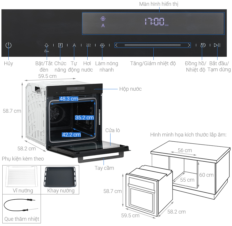 Lò nướng âm tủ Hafele HSO-8T72A (538.61.461) - Hàng chính hãng