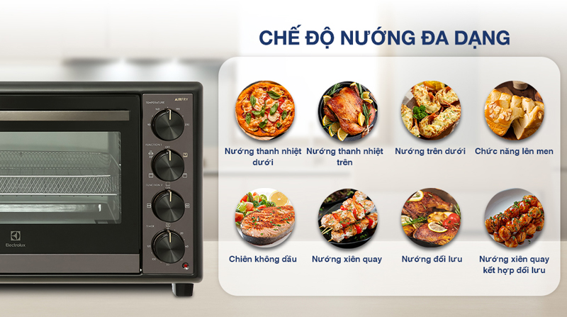 Lò nướng để bàn Electrolux EOT4022XFG - 40 lít - Hàng chính hãng