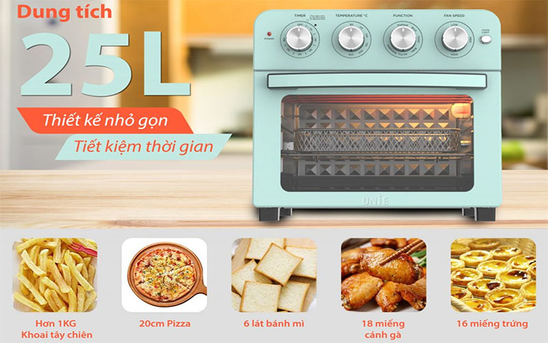 Lò nướng kiêm nồi chiên không dầu Unie Q37 - Hàng chính hãng
