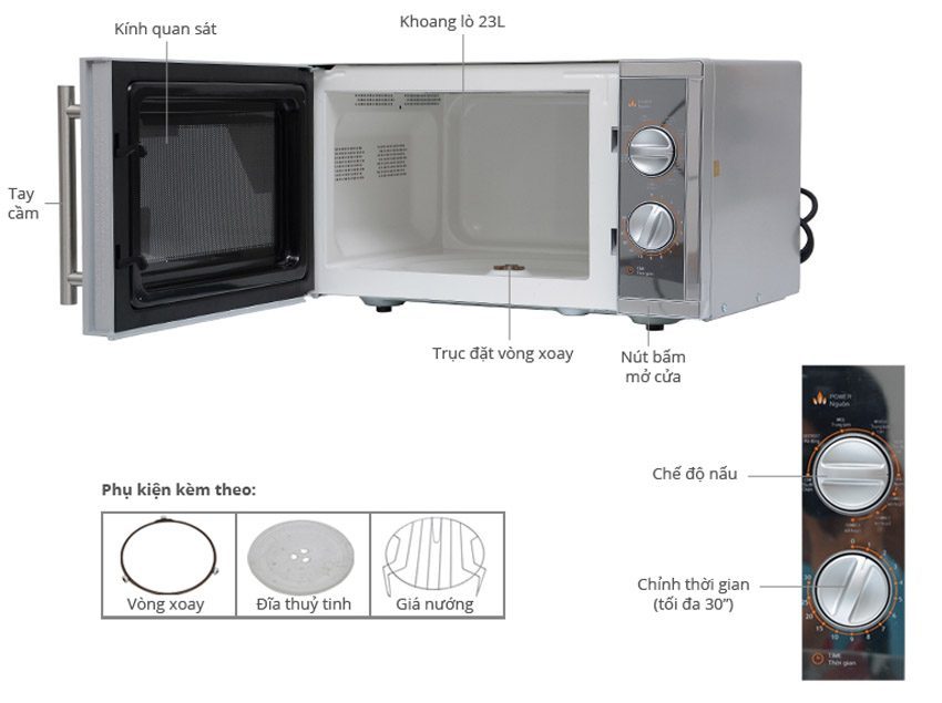 Lò vi sóng Aqua AEM-G3113V - Hàng chính hãng