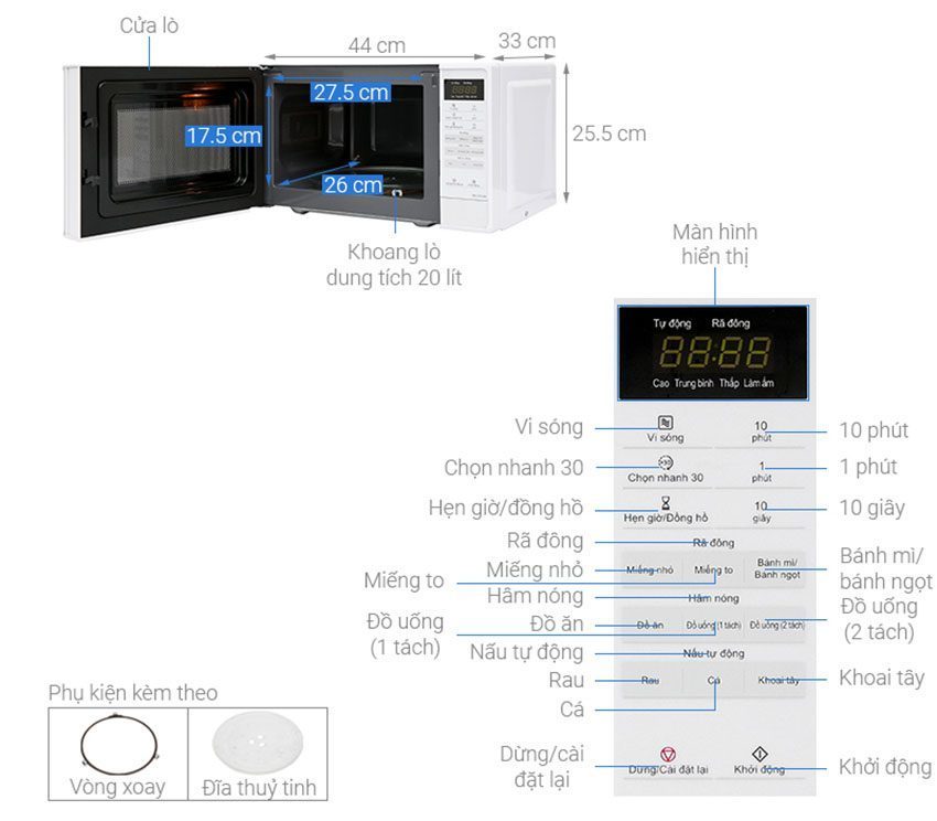 Lò vi sóng Panasonic NN-ST25JWYUE - Hàng chính hãng