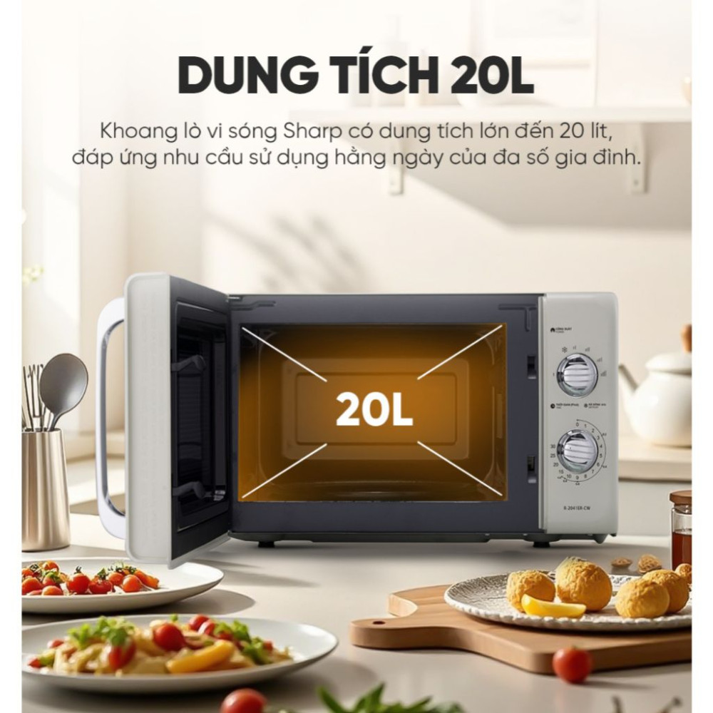 Lò vi sóng Sharp R-2041ER-CW - Hàng chính hãng