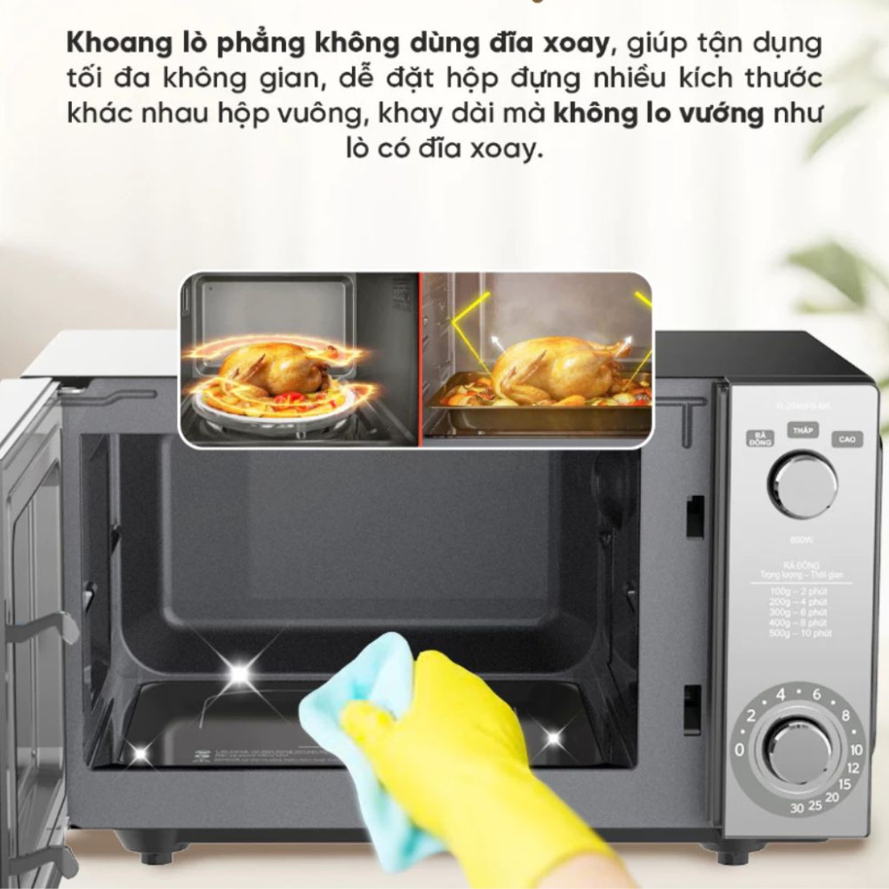 Lò vi sóng 20L Sharp R-2046FB-BK - Hàng chính hãng