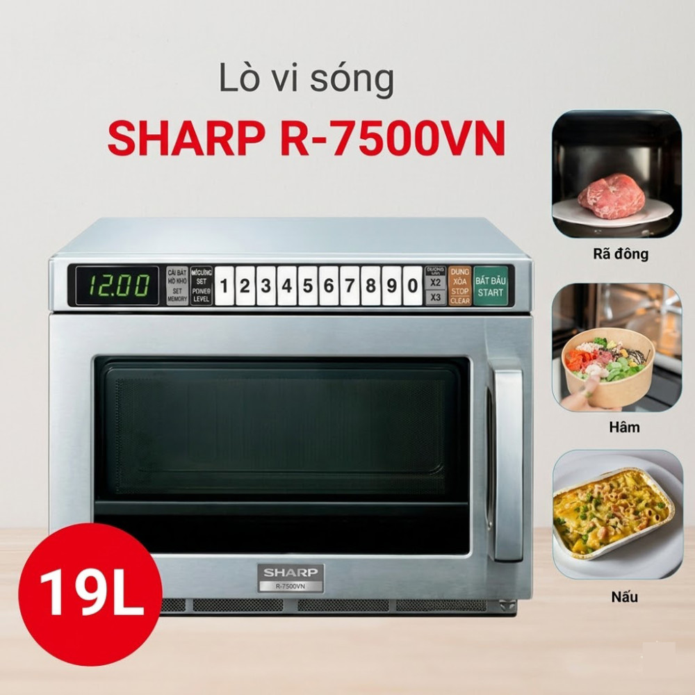 Lò vi sóng điện tử Sharp R-7500VN - 19 Lít - Hàng chính hãng