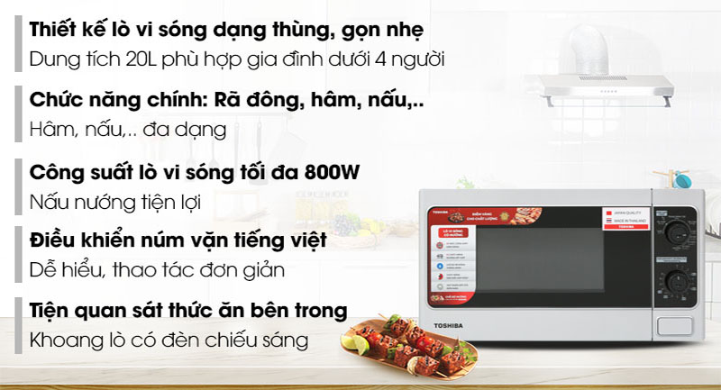 Lò vi sóng Toshiba ER-SGM20(S1)VN - Hàng chính hãng