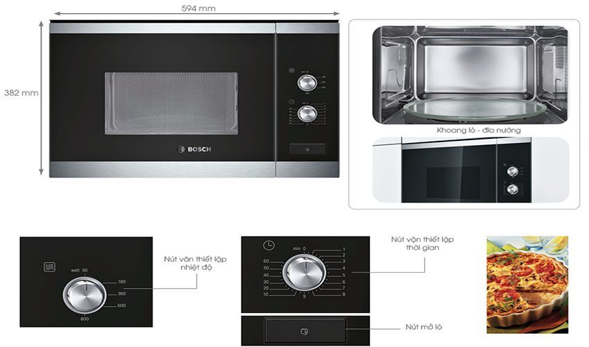 Lò vi sóng âm tủ Bosch BEL520MS0K - Hàng chính hãng