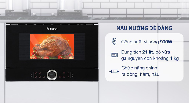 Lò vi sóng âm tủ Bosch  BFL634GB1B  - Hàng chính hãng