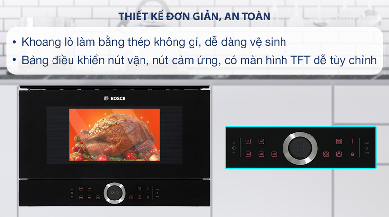 Lò vi sóng âm tủ Bosch  BFL634GB1B  - Hàng chính hãng