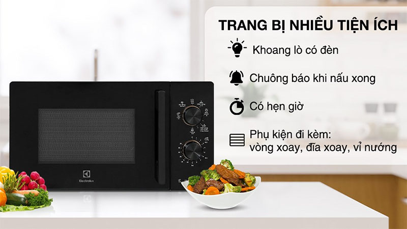 Lò vi sóng có nướng Electrolux EMG20K22B - Hàng chính hãng