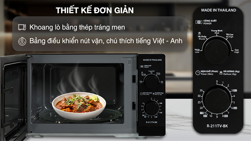 Lò vi sóng có nướng Sharp R-G211TV-BK/SL - Hàng chính hãng