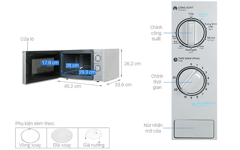 Lò vi sóng có nướng Sharp R-G228VN-SL - Hàng chính hãng