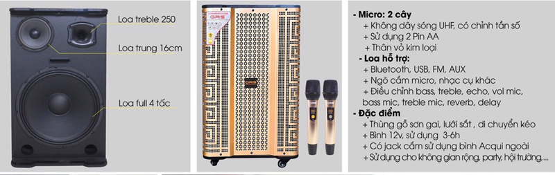 Loa kéo di động Oris 15T7 - Hàng chính hãng