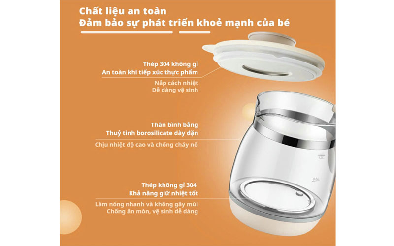 Máy đun nước hâm sữa Bear WW-4H12L - Hàng chính hãng
