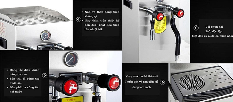 Máy đun nước, sục sữa áp suất cao Fest RC-800B - Hàng chính hãng