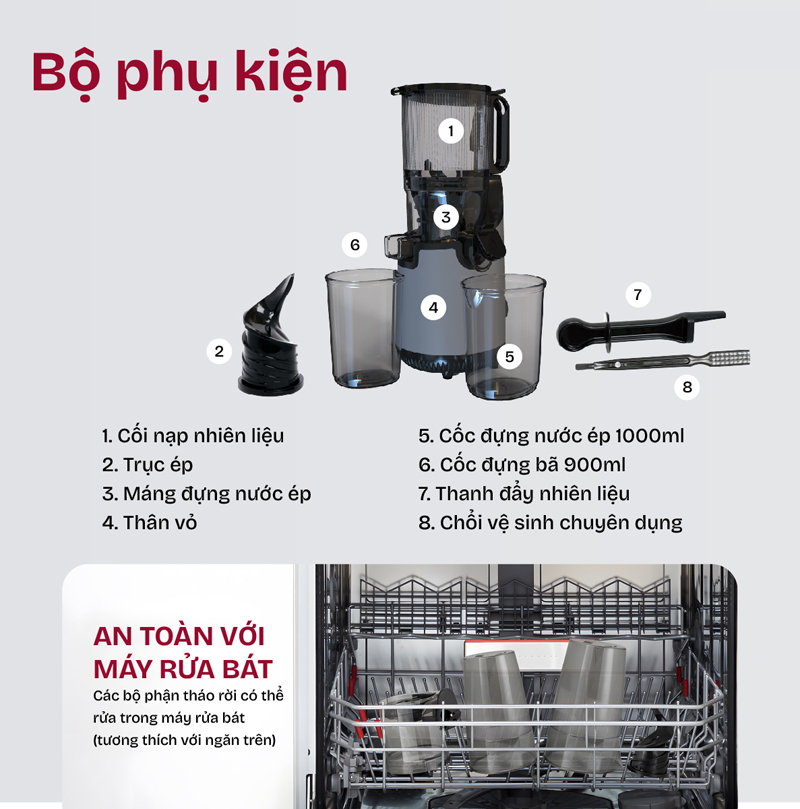Máy ép chậm Fujihome SJ16 - Hàng chính hãng