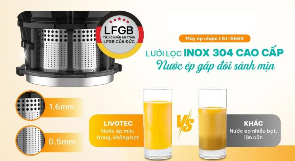 Máy ép chậm Livotec LSJ-B66S - Hàng chính hãng