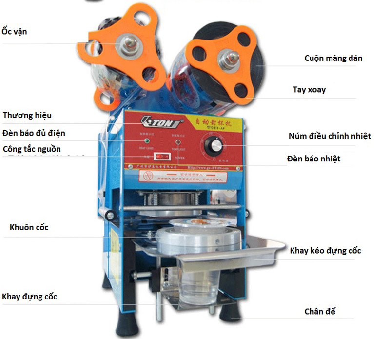 Máy ép miệng ly bán tự động Eton ET-A9 - Hàng chính hãng