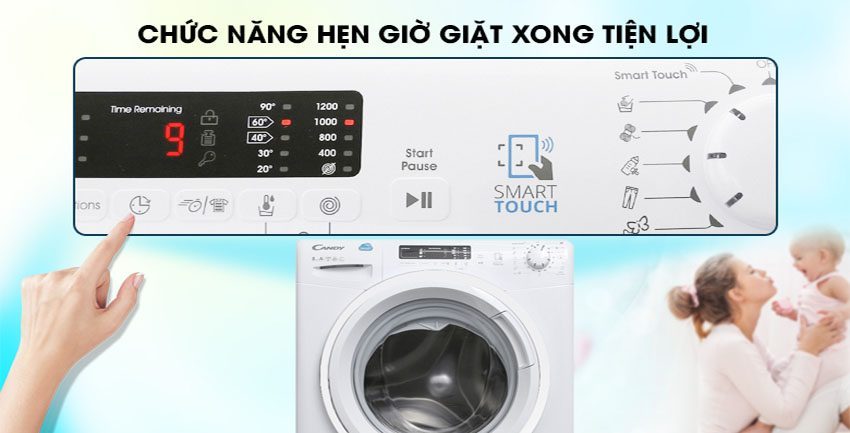Máy giặt Candy HCS-1282D3Q/1-S - Hàng chính hãng