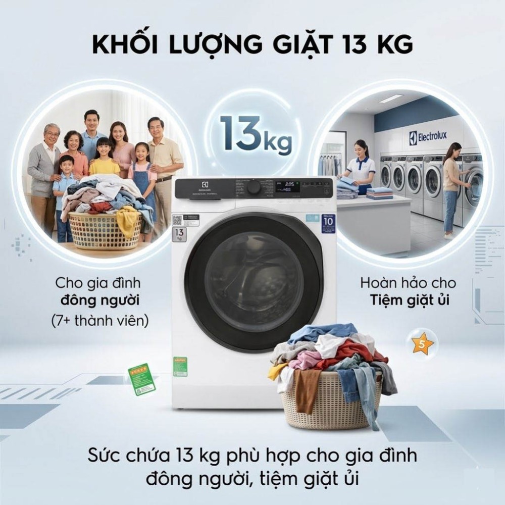 Máy giặt Electrolux Inverter 13 kg EWF1343R7WC - Hàng chính hãng