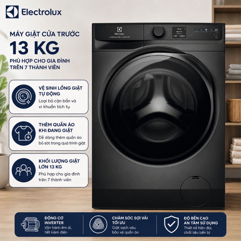 Máy giặt Electrolux UltimateCare 900 Inverter 13 kg EWF1342R9SC - Hàng chính hãng
