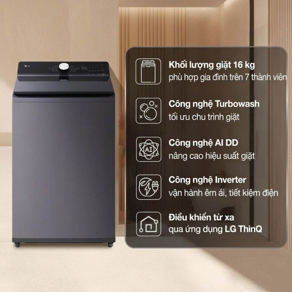 Máy giặt LG AI DD Inverter 16 kg T2516DX5G - Hàng chính hãng