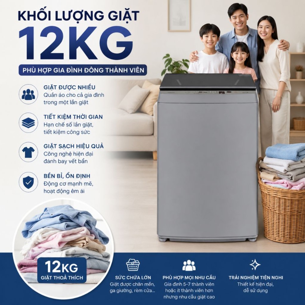 Máy giặt Toshiba Inverter 12 kg AW-DUK1300KV(SG) - Hàng chính hãng