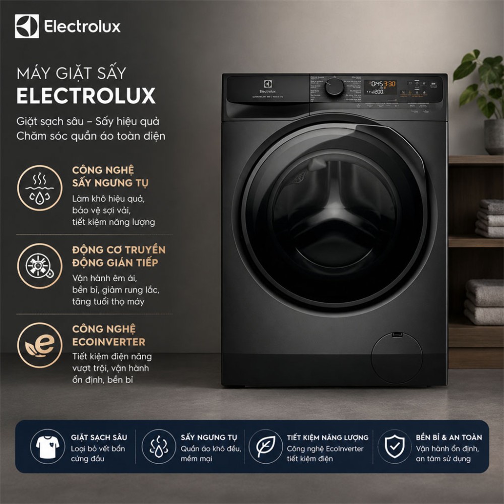 Máy giặt sấy Electrolux UltimateCare 500 Inverter 13 kg EWW1343P5SC - Hàng chính hãng
