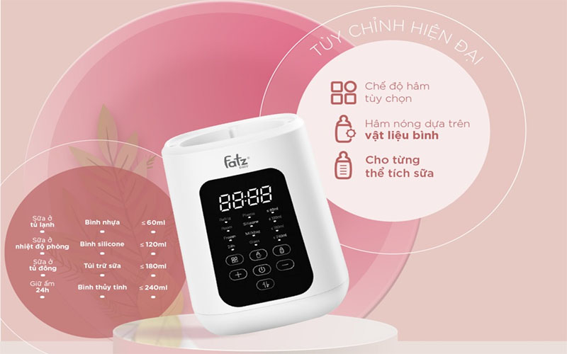 Máy hâm sữa siêu tốc thông minh Fatzbaby Mono 12 FB3011KB - Hàng chính hãng