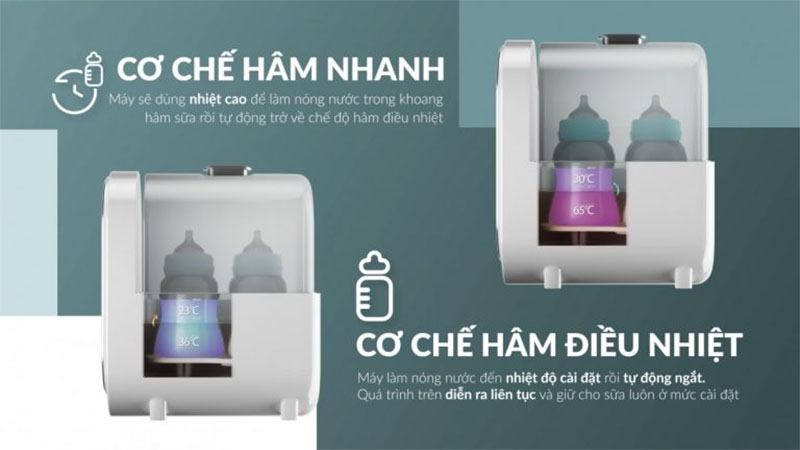 Máy hâm sữa tiệt trùng điện tử Duo 6 Fatzbaby FB3090CY - Hàng chính hãng