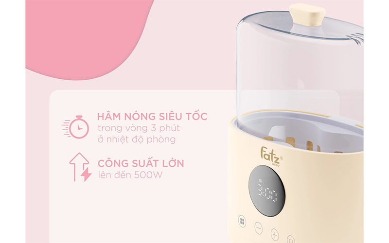 Máy hâm sữa và tiệt trùng điện tử Fatzbaby Duo 8 FB3062SJ - Hàng chính hãng