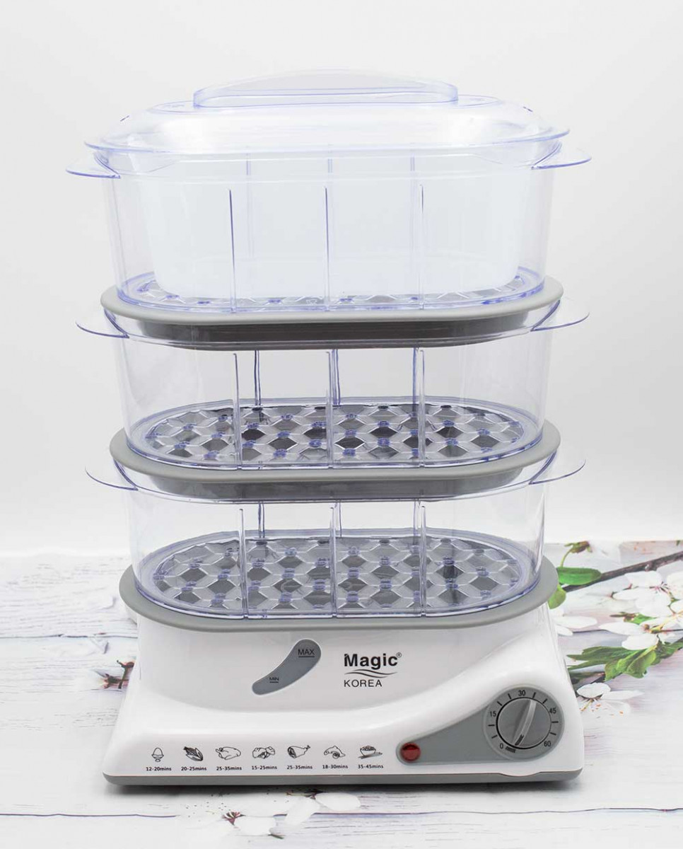 Máy hấp thực phẩm đa năng 3 tầng Magic Korea A-61 - Hàng chính hãng