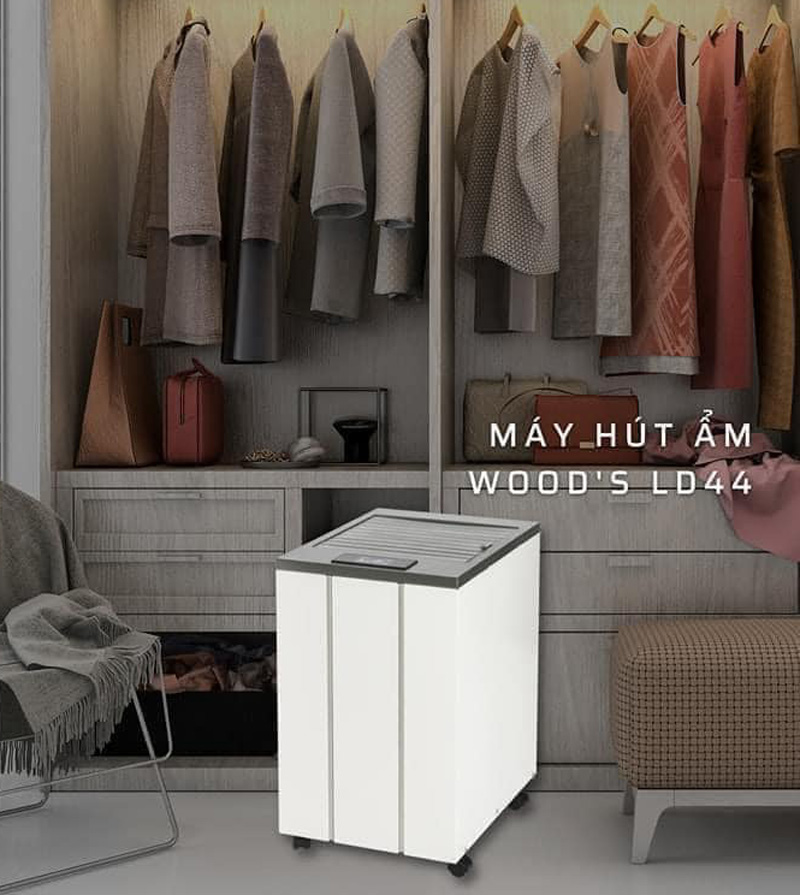 Máy hút ẩm kiêm máy sấy quần áo Woods LD44 - Hàng chính hãng