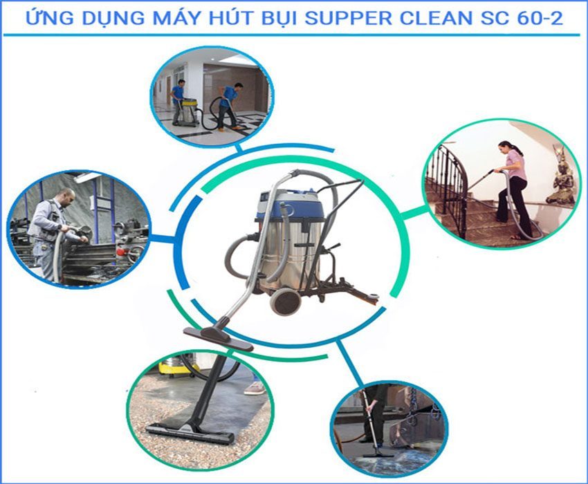 Máy hút bụi công nghiệp Supper Clean SC 60-2 - Hàng chính hãng