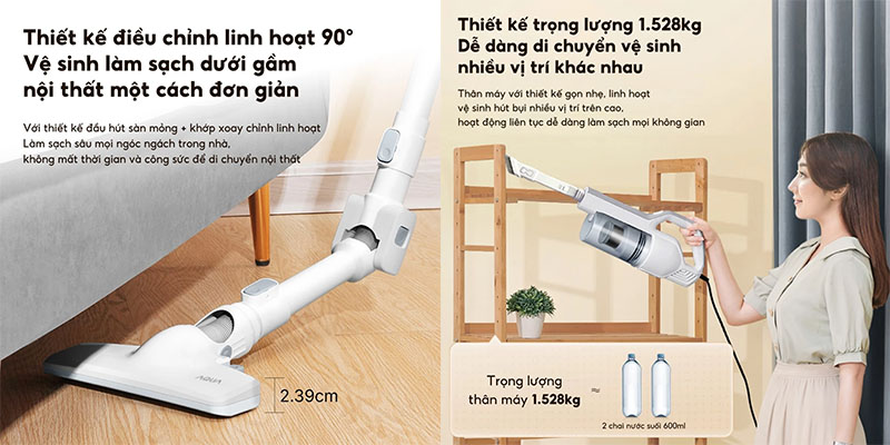 Máy hút bụi gập Aqua CCXL8R - Hàng chính hãng
