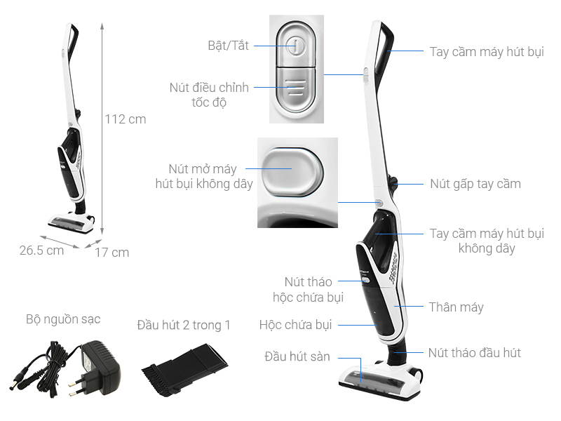 Máy hút bụi không dây Hitachi PV-X80M NEW - Hàng chính hãng