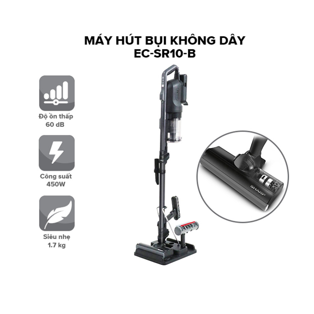 Máy hút bụi không dây Sharp EC-SR10-B - Hàng chính hãng