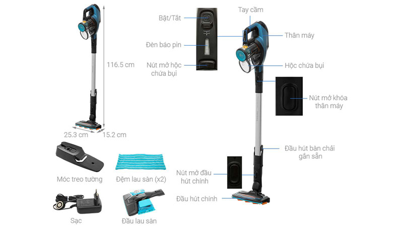 Máy hút bụi không dây Philips SpeedPro Max XC8045/01 - Hàng chính hãng