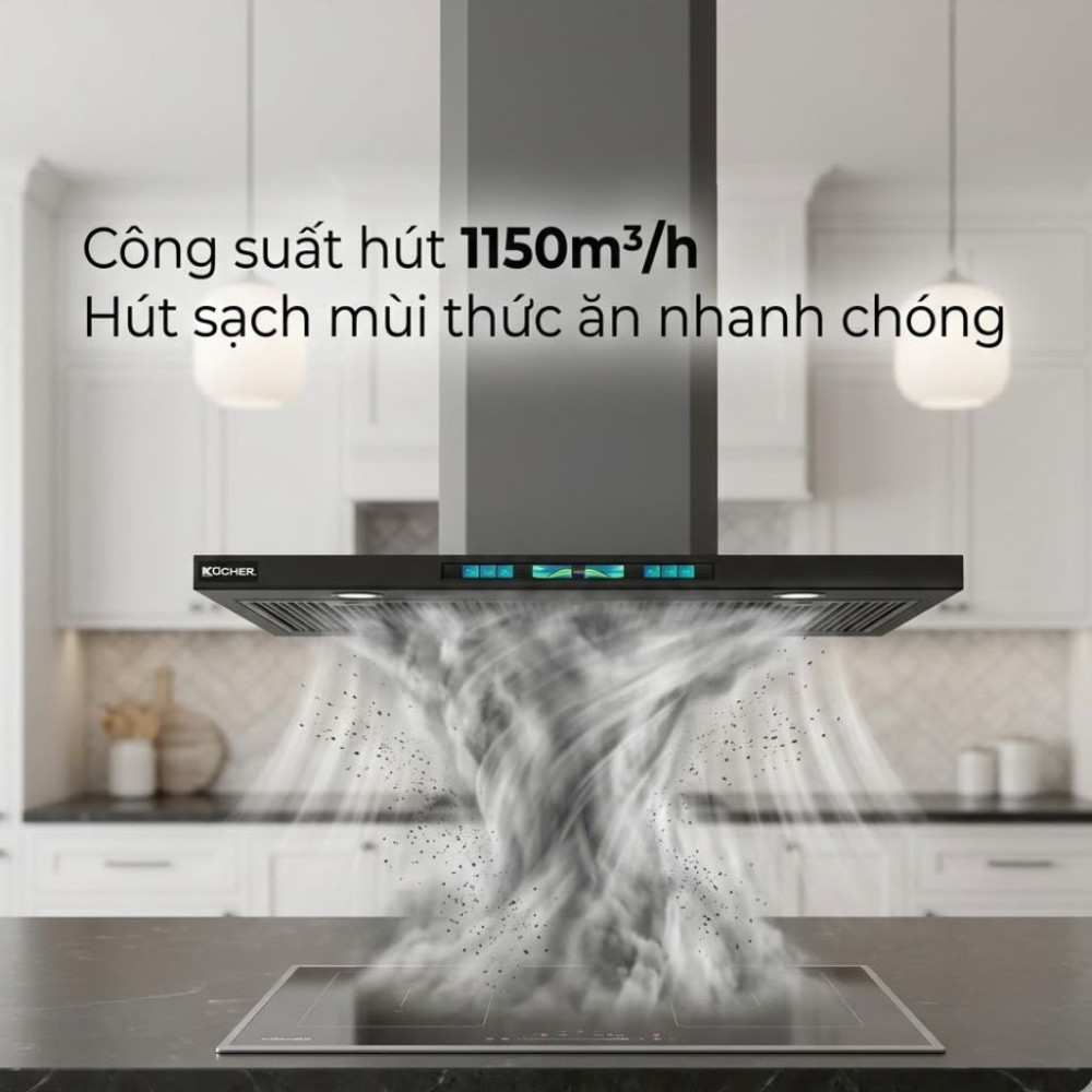 Máy hút mùi Kocher LUVIA-350-BLACK 70 - Hàng chính hãng