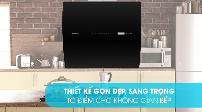 Máy hút mùi kính vát Pramie DE19-900 - Hàng chính hãng